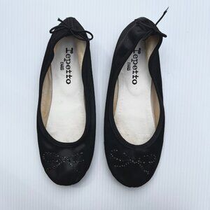 Rare Repetto Satin Ballet Flats in "Noir" Black - Size 38-38.5 EU/Size 7-7.5 US